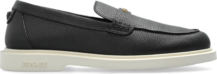 Leather Shoes Type Loafers, , - Black