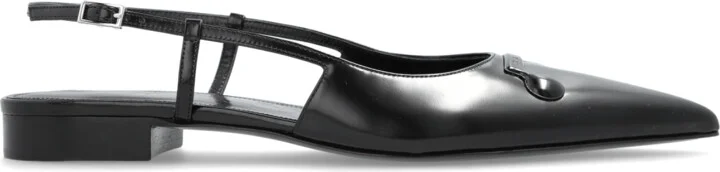 Leather Shoes With Logo, , - Black