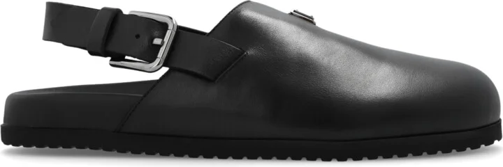 Leather Shoes With Logo, , - Black