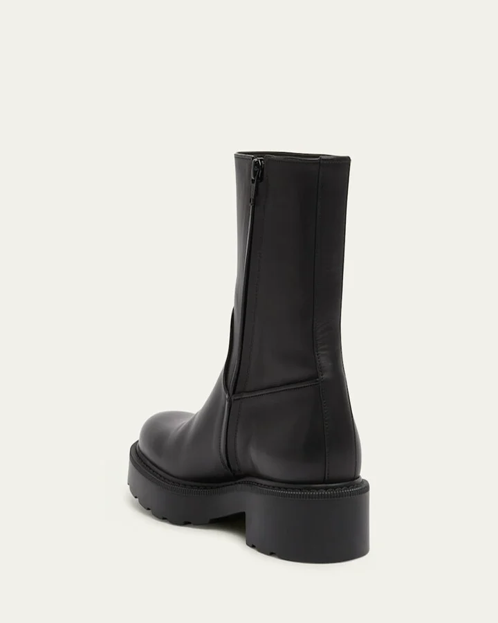 Leather Short Moto Boots - Image 2