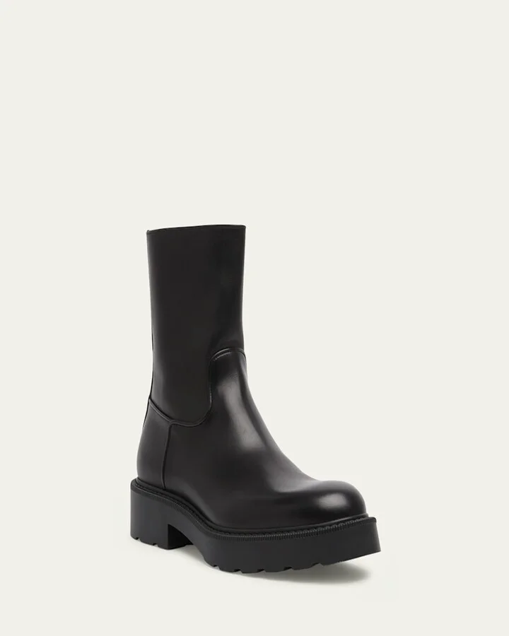 Leather Short Moto Boots - Image 3