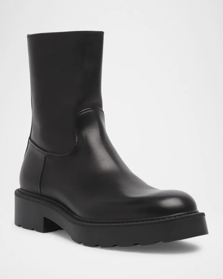 Leather Short Moto Boots - Image 3