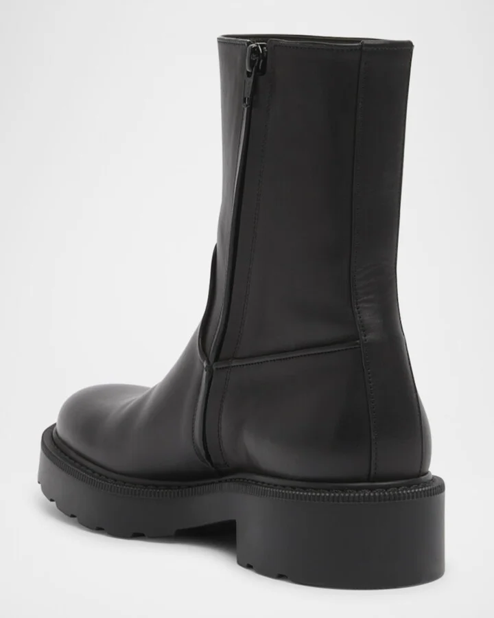 Leather Short Moto Boots - Image 4