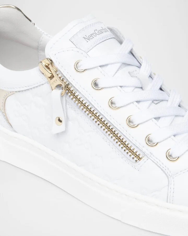 Leather Side Zip Low-Top Sneakers - Image 4