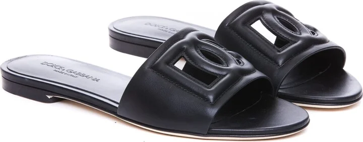 Leather Slide With Dg Logo - Image 4