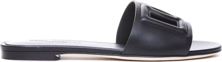 Leather Slide With Dg Logo