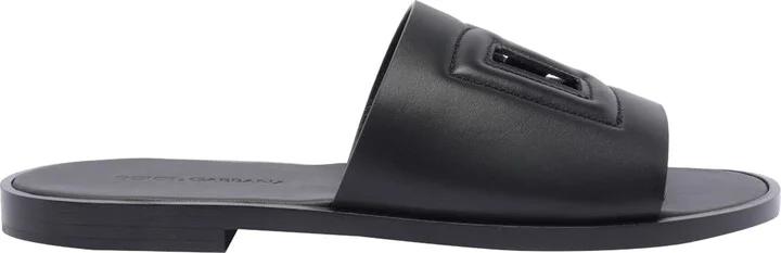Leather Slide With Logo Dg