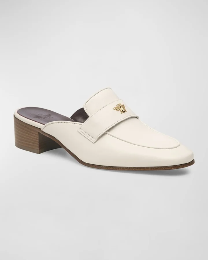 Leather Slided Loafer Mules - Image 3