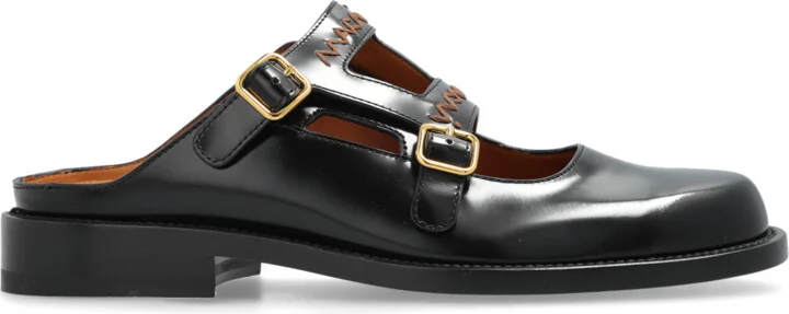 Leather Slides ‘Bambi 3.0’, , - Black