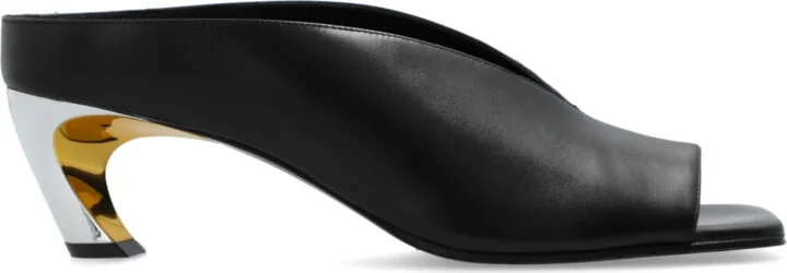 Leather Slides, , - Black