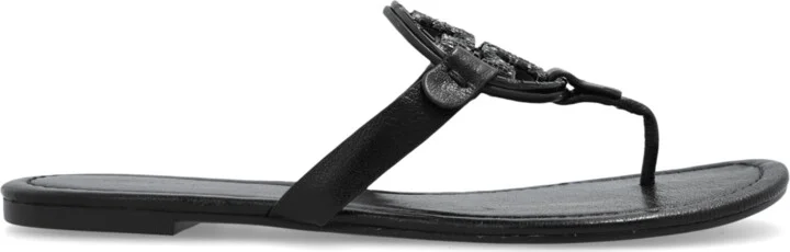 Leather Slides, , - Black