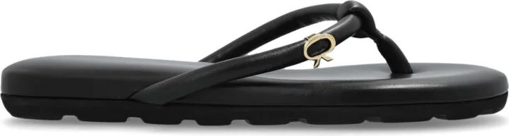 Leather Slides, , - Black