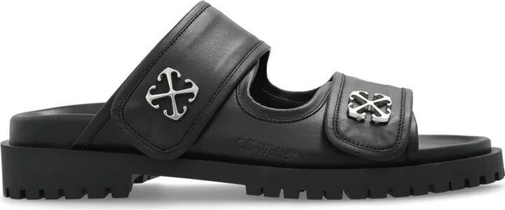 Leather Slides Chicago, , - Black