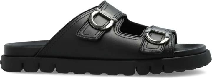 Leather Slides Colly, , - Black