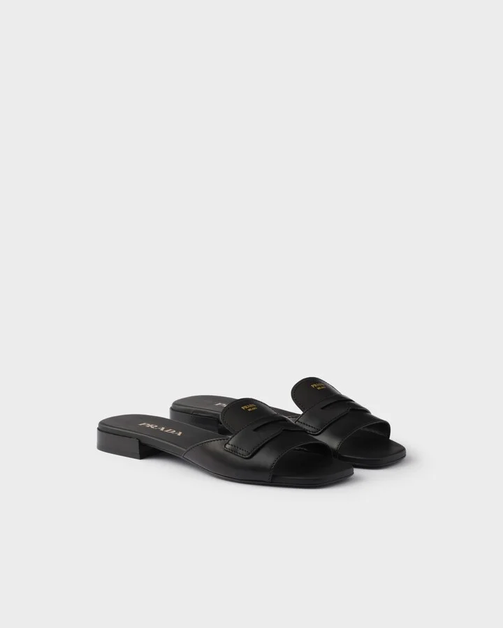 Leather slides