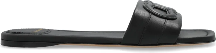 Leather Slides Liss, , - Black