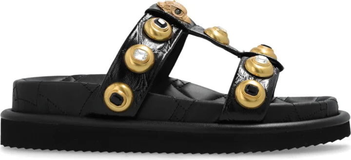 Leather Slides Orson, , - Black