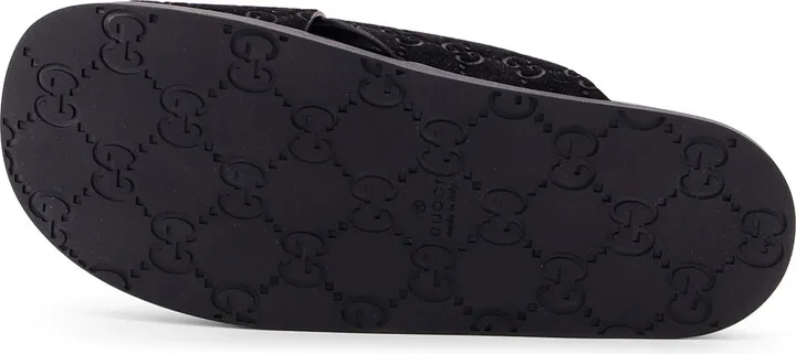 Leather Slides With All-over Gg Motif - Image 4