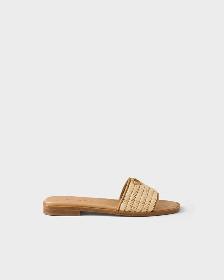 Leather slides with crochet details - Image 2