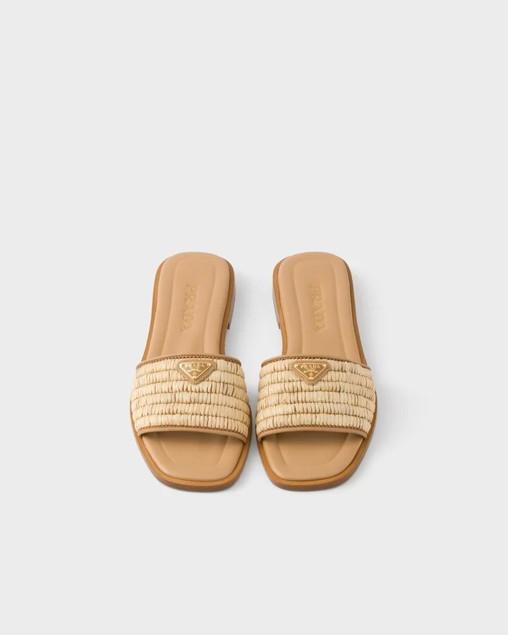 Leather slides with crochet details - Image 3