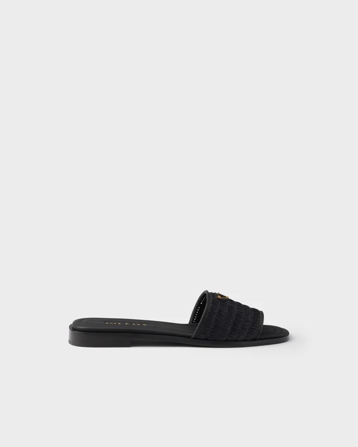 Leather slides with crochet details - Image 2