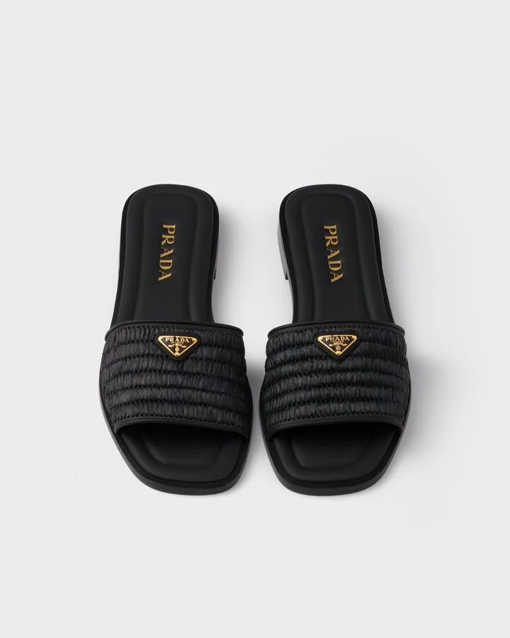 Leather slides with crochet details - Image 3