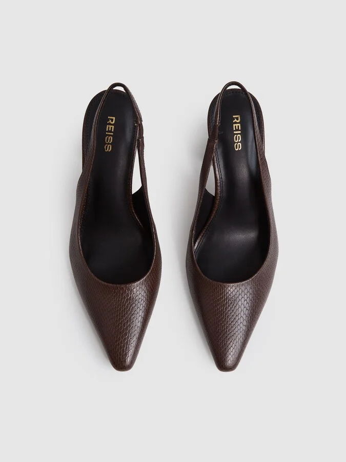 Leather Slingback Court Shoes - Image 3