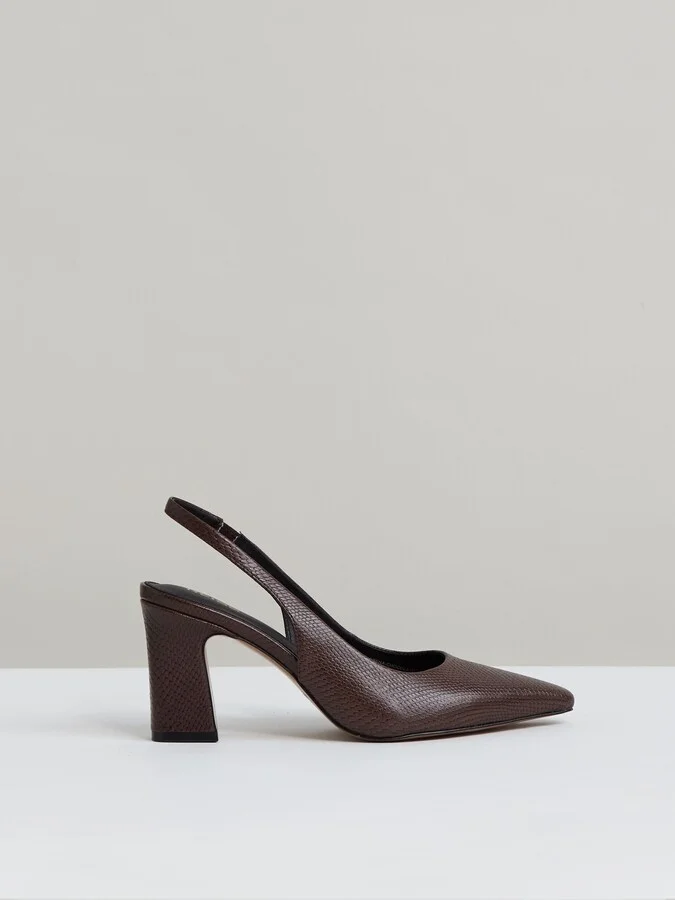 Leather Slingback Court Shoes
