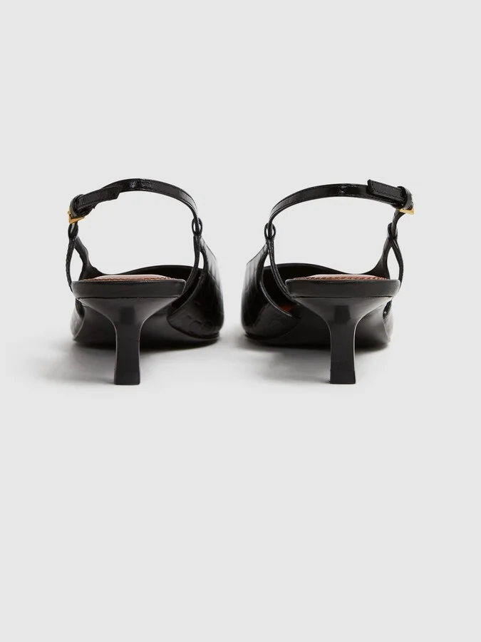 Leather Slingback Heels - Image 4