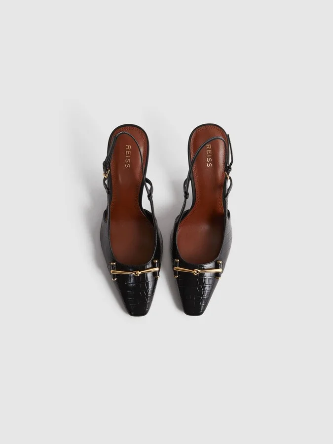 Leather Slingback Heels - Image 3