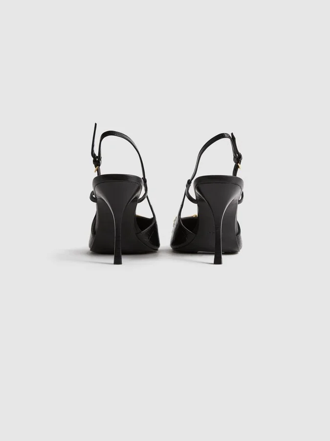 Leather Slingback Heels - Image 4