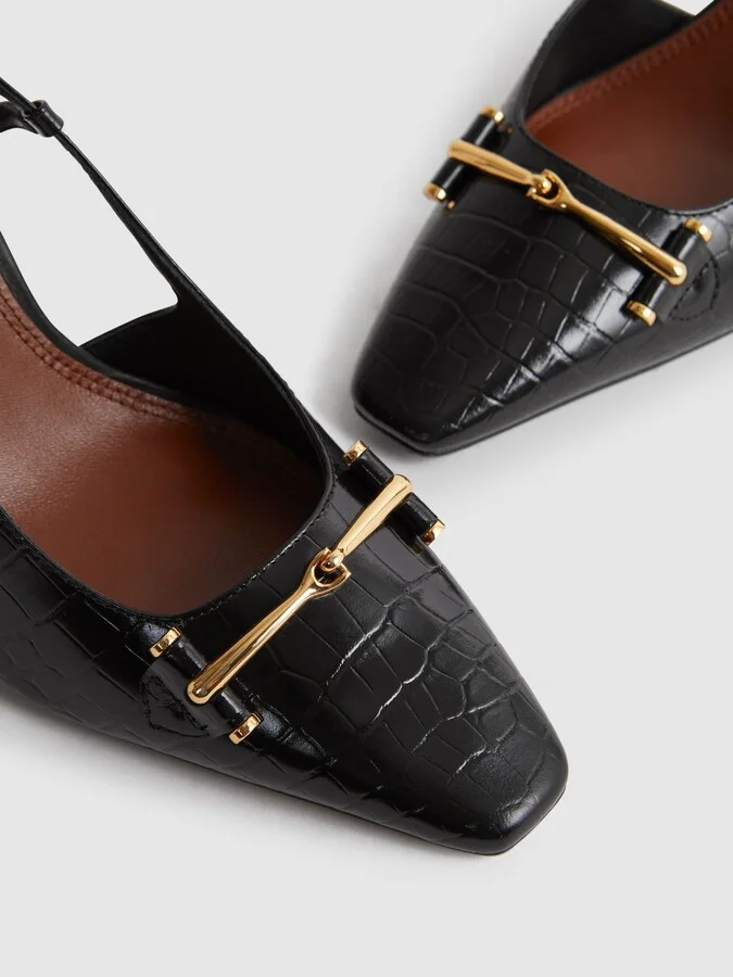 Leather Slingback Heels - Image 5