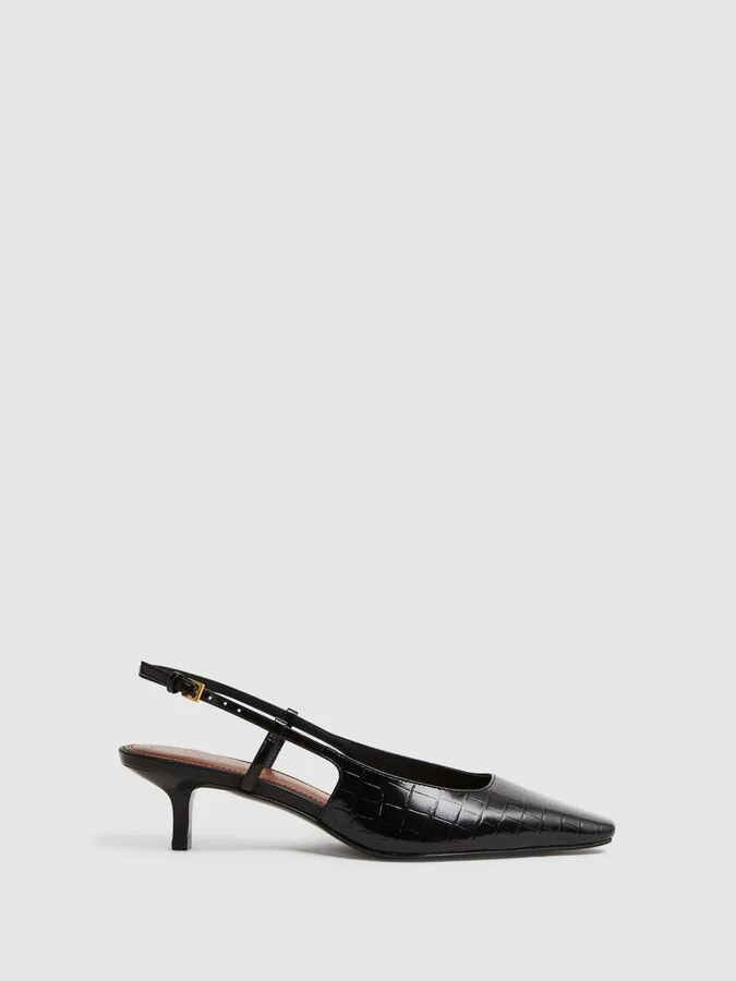 Leather Slingback Heels