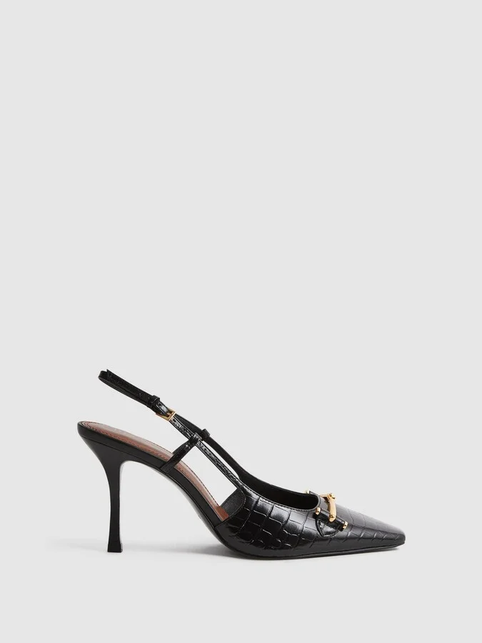 Leather Slingback Heels