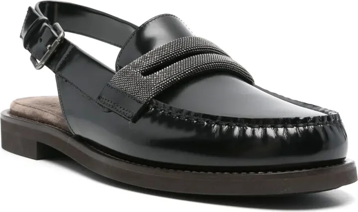 Leather Slingback Loafers - Image 2