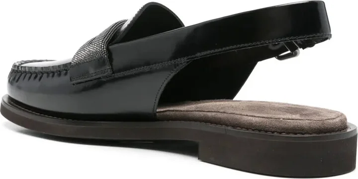 Leather Slingback Loafers - Image 3