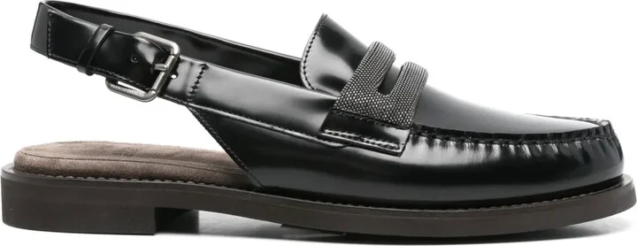 Leather Slingback Loafers