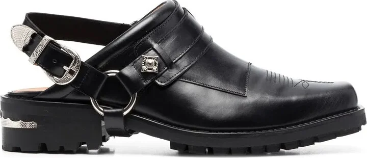 Leather Slingback Loafers