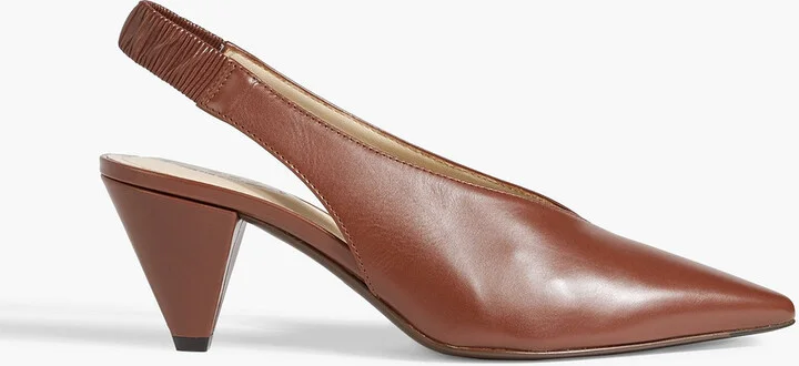 Leather slingback pumps