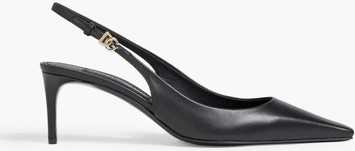 Leather slingback pumps