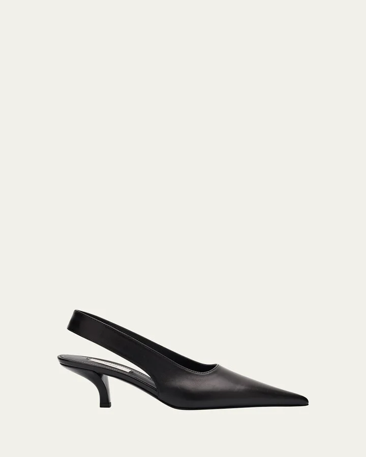 Leather Slingback Pumps