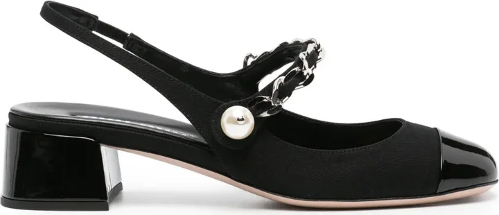 Leather Slingback Pumps