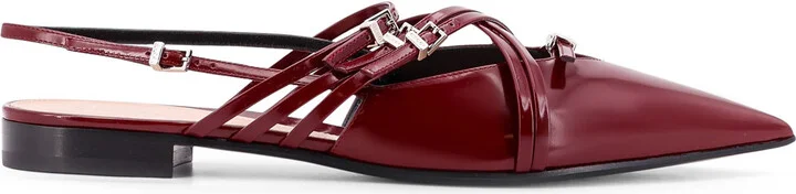 Leather Slingback With Bands And Gucci Buckle
