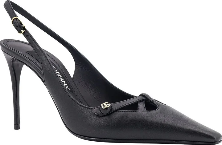 Leather Slingback With Metal Monogram - Image 2