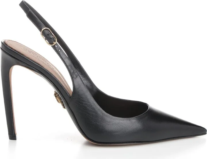 Leather Slingbacks Pumps Black