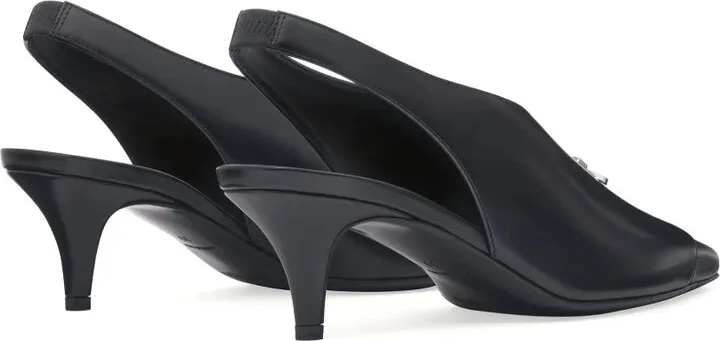 Leather Slingbacks With Logo Plaque - Image 3