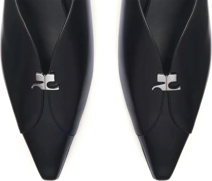 Leather Slingbacks With Logo Plaque - Image 4