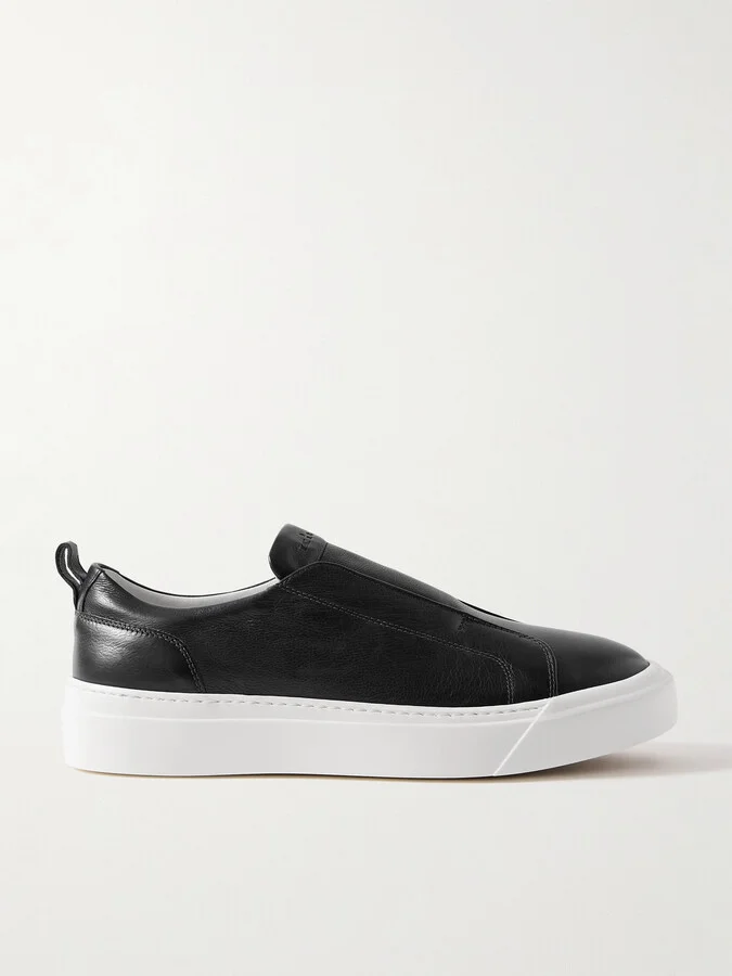 Leather Slip-On Sneakers