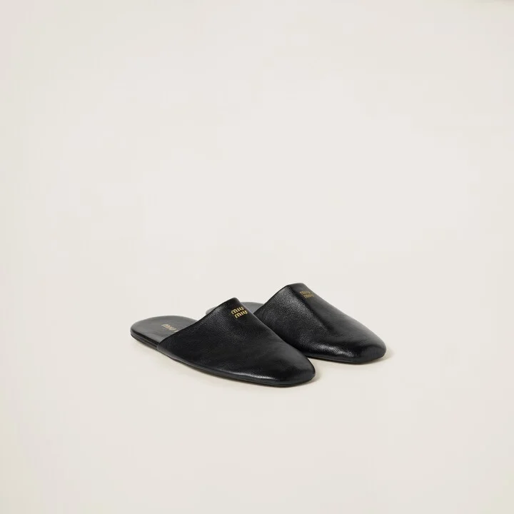 Leather slippers