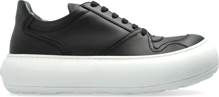 Leather Sneakers, , - Black